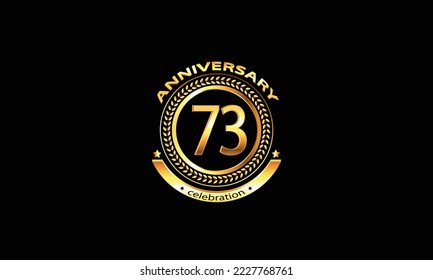 73 anniversary celebration. 73rd anniversary celebration. 73 year anniversary celebration logo with black background.