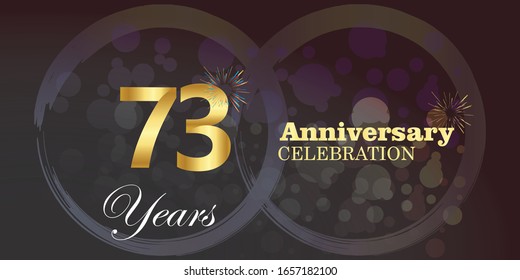 73 anniversary logo vector template. Design for banner, greeting cards or print