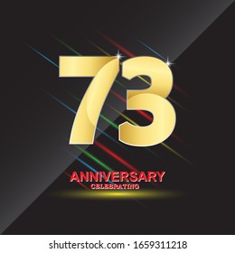 73 anniversary logo vector template. Design for banner, greeting cards or print