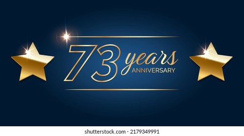 73 anniversary template celebration party. 73 years anniversary hapy birthday first invitation celebration party card event.