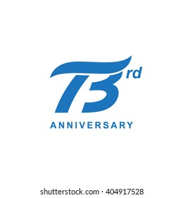 73 anniversary wave logo blue