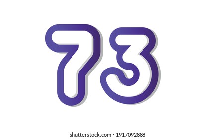 73 Cool Modern Purple 3D-Nummer