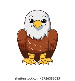 73. Ilustración vectorial de águila calva linda de la historieta
