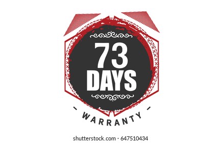 73 days warranty icon vector vintage grunge guarantee 
