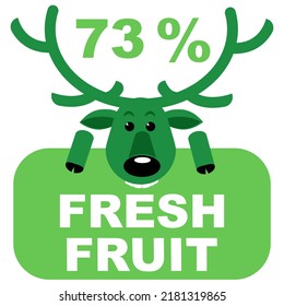 73% fresh food everyday graphic label or sticker vector illustration isolated on white background, design vector illustration. Suitable for product label