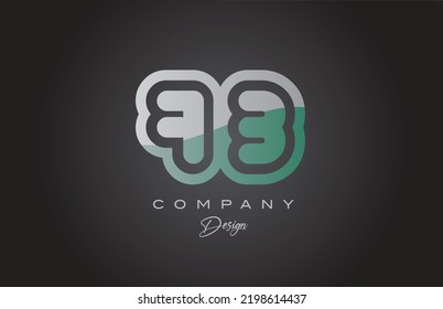 73 green grey number logo icon design. Creative template for business and company