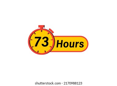73 Hours timers Clocks, Timer 73 hour icon, countdown icon. Time measure. Chronometer icon isolated on white background