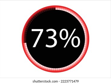73% Infograph vector with red colour.