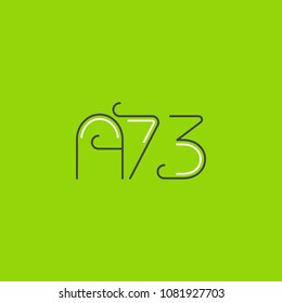 A 73 Letter and Number logo icon vector template. 

