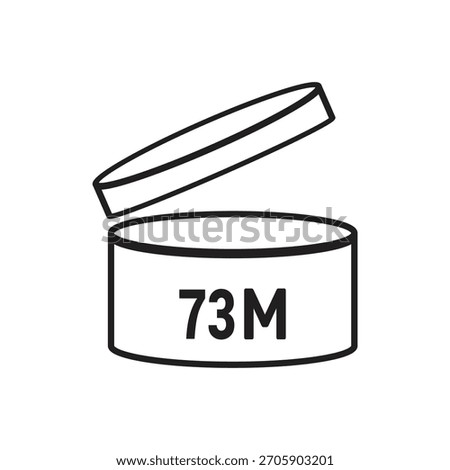 73 M SIGN vector illustration, packaging symbol Expiration period in months, expiration