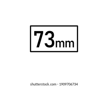73 milímetros ilustración vectorial de icono, 73 mm de tamaño