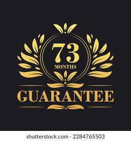 Vector de logotipo de garantía de 73 meses, símbolo de signo de garantía de 73 meses