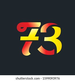 73 number logo gradient style letter design