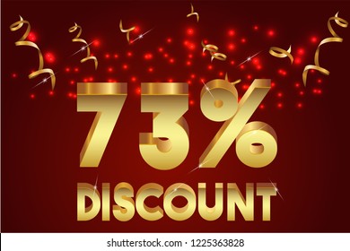 73% off discount promotion sale,  sale promo marketing.