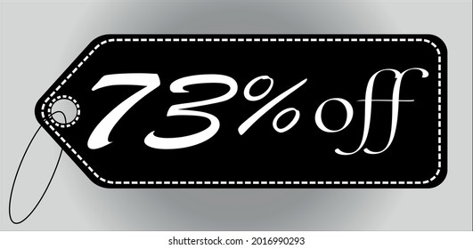 73 por ciento sin etiqueta negra. banner de descuento para promociones y ofertas especiales