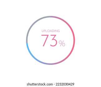 73 percentage uploading, pie chart for Your documents, reports, 73% circle percentage diagrams for infographics