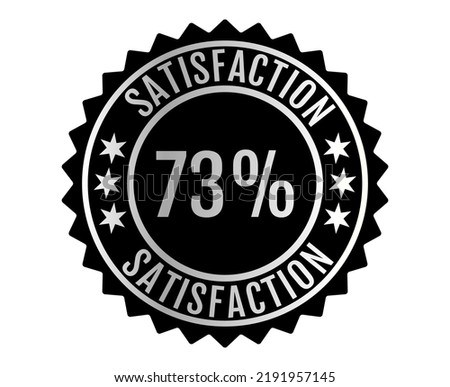
73% Satisfaction Sign Vector transparent background Silver Color