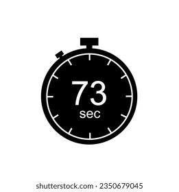 73 seconds timer, 73 sec stopwatch or countdown icon.