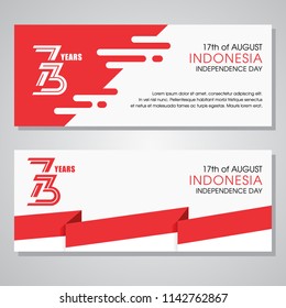 73 th Indonesia independence day, dirgahayu republik indonesia translation happy independence day republic of indonesia banner