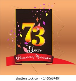 73 Year Anniversary Celebration Vector Template Design Illustration