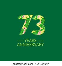 73 Year Anniversary Celebration Vector Template Design Illustration