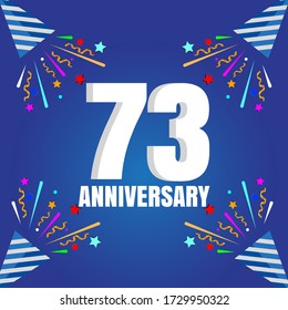 73 year anniversary celebration, vector design for celebrations, invitation cards and greeting cards