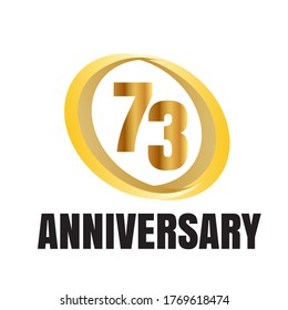 Celebración del 73 aniversario, diseño vectorial para celebraciones, tarjetas de invitación y tarjetas de felicitación