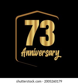 Celebración del 73 aniversario, diseño vectorial para celebraciones, tarjetas de invitación y tarjetas de felicitación