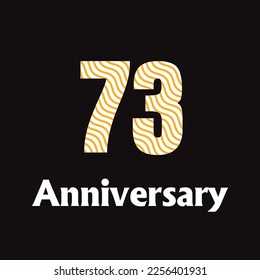 Celebración del 73 aniversario, diseño vectorial para celebraciones, tarjetas de invitación y tarjetas de felicitación