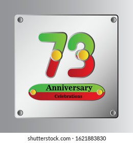 73 Year Anniversary Vector Template Design Illustration