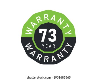 73 year warranty logo isolated on white background. 73 years warranty image