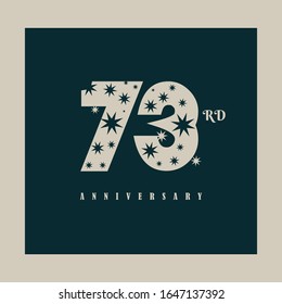73 years or 73rd anniversary logo abstract decorated round bold letters