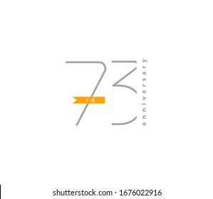 73 years anniversary or birthday celebration design template Vector.
