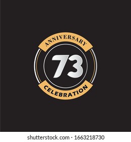 Diseño de plantillas vectoriales para el logotipo de celebración de 73 años 