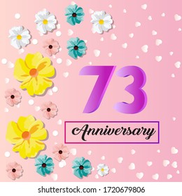 73 years anniversary celebration logo vector template design
