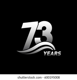 73 Years Anniversary Celebration logo Design with black white color