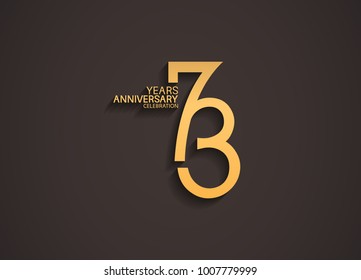 73 years anniversary celebration logotype with elegant gold color for celebration