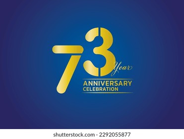 73 years anniversary celebration logotype gold color vector, 73th birthday logo, 73 number, anniversary year banner, anniversary design elements for invitation card and poster. number design vector