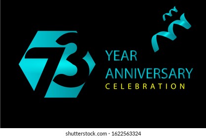 73 Years Anniversary Celebration Vector Template Design Illustration
