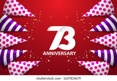 73 Years Anniversary Celebration Vector Template Design Illustration