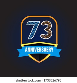 73 Years Anniversary Celebration Vector Template Design Illustration