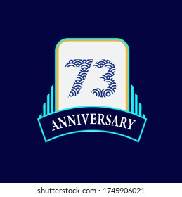 73 Years Anniversary Celebration Vector Template Design Illustration