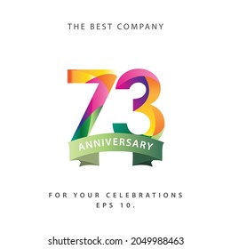 73 Years Anniversary Celebration Vector Template Design Illustration