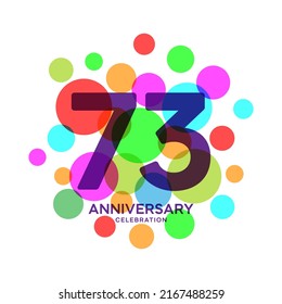 73 Years Anniversary Celebration Vector Template Design Illustration