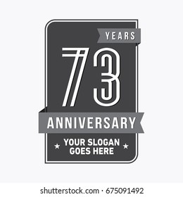 73 years anniversary design template. Vector and illustration.