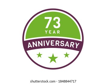 73 years anniversary image, 73 year Anniversary logo isolated on white background