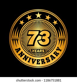 73 years anniversary. Anniversary logo design. Vector and illustration.