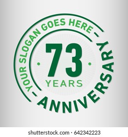 73 years anniversary logo template. Vector and illustration.
