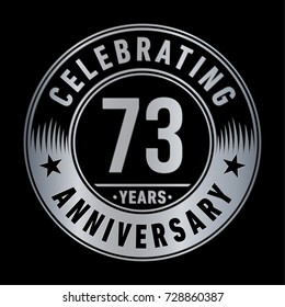 73 years anniversary logo. Vector and illustration.