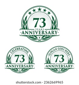 73 years anniversary set. 73rd celebration logo collection. Vector and illustration. 